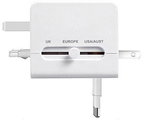 World-Wide Universal AC International Adapter Travel Charger , Dual USB , White