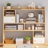 Wood Desktop Bookshelf with 2 Drawers Assembled Countertop Bookcase Office Supplies Desk Organizer Display Shelf Storage Rack (Color : A, Size : 100cm)