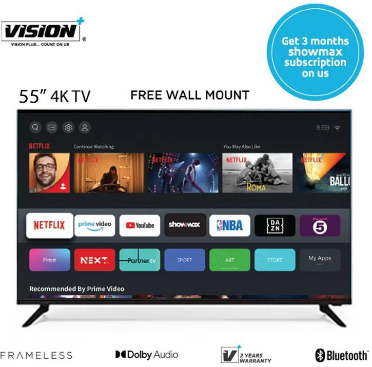 Vision Plus VP8855KV  55 inch 4K Frameless V+ OS Smart TV