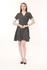 ECROU Women Black Sakura Printed V Neck Viscone Dress With Inner Shorts
