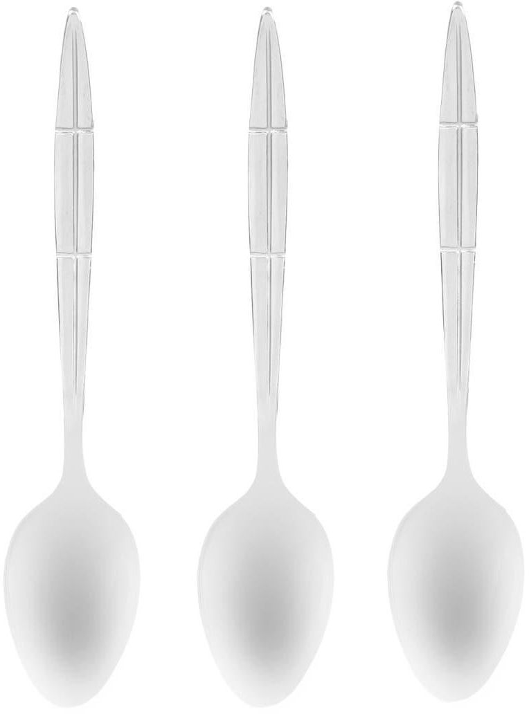Get Nouval Stainless Steel Tea Spoons Set, 3 Pieces - Silver with best offers | Raneen.com