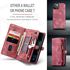 CaseMe Leather Flip Wallet Case for iPhone 13,Detachable Back Magnetic Closure 2-in-1 Shockproof Zipper Purse Cover with Card Slots (13, Red)