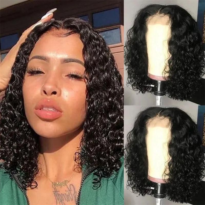 European and American fashion wig hood AliExpress African black small roll explosion head without bangs wig in the African short curl black short fluffy chemical fiber hood