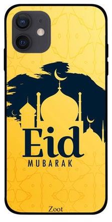 Eid Mubarak Printed Case Cover -for Apple iPhone 12 Yellow/Black Yellow/Black