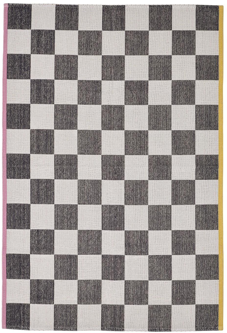 KLASSRUM Rug, flatwoven - white/black 170x240 cm