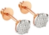 VP Jewels 18K Solid Rose Gold with 0.14ct Genuine Diamond Solitaire Screw Back Earrings