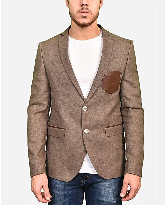 Town Team Chest Pocket Two Buttons Blazer - Coffee