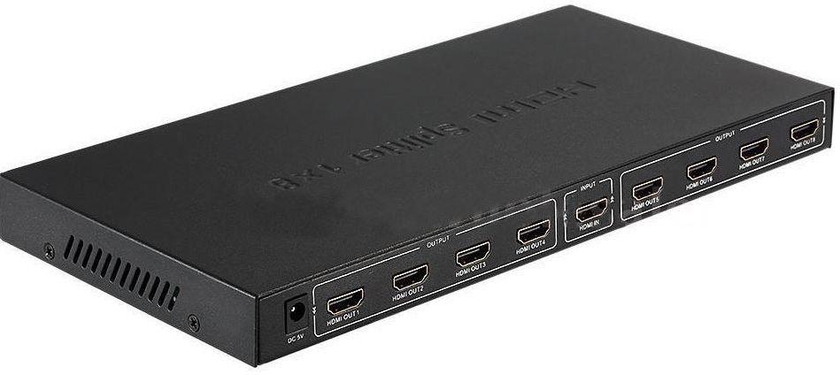 HDMI Splitter 1/8 Amplified Signal Video n Audio,TV out,1080p,Metal Body,1 in,8 Screen out