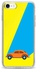 غطاء حماية واق لهاتف أبل آيفون 8 مطبوع بالكامل بنمط سيارة باغ بنمط رجعي باللون الأًصفر