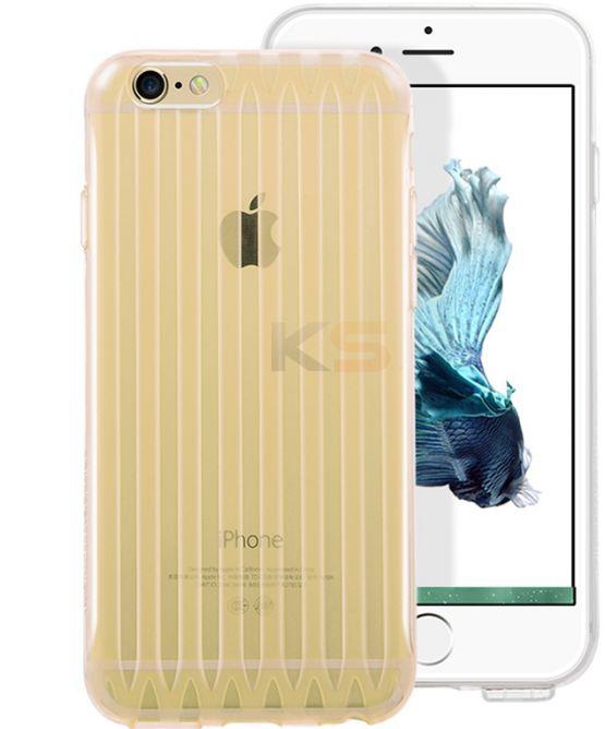 JOYROOM Non-slip Embossed Vertical Line + Soft Flexible TPU Protective Case for iPhone 6/6S Gold