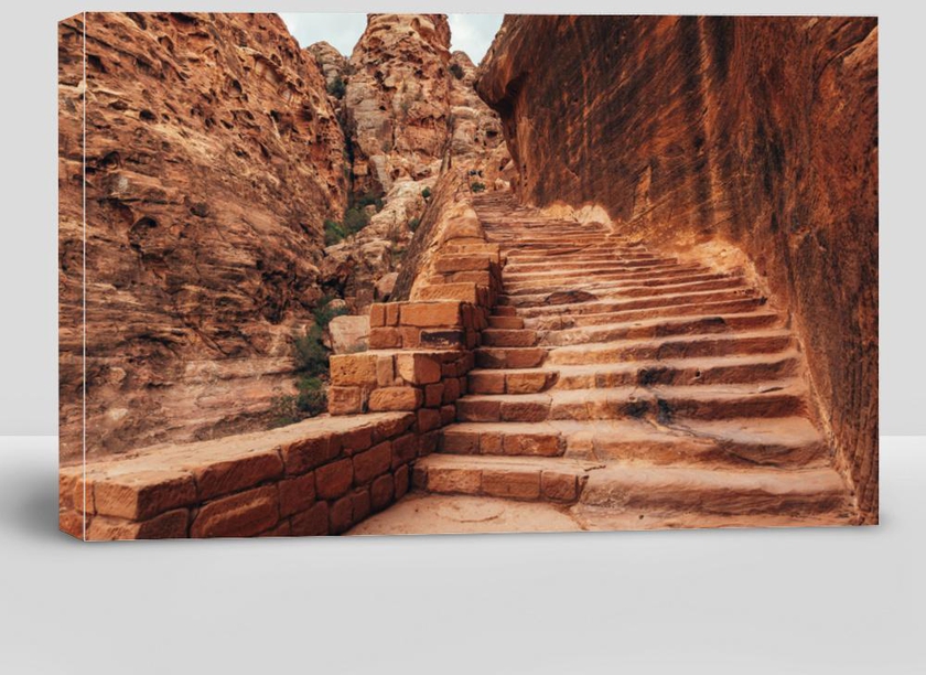 Epic Ancient Steps in Cave City of Petra, Jordan
