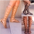 Fashion Woman Gladiator Sandals Flat With Summer Shoe Ladies Sexy Casual Knee-high Boot Sandals Shoe