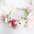 Boho Flower Crown, Girls Floral Headband Wreath, Handmade Bridal Hair Halo Garland Headbands, Adjustable Headband for Weddings, Festivals, Parties