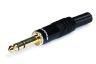 Monoprice 6.3mm 1/4 inch Stereo Plug Black Shell Gold Plated OD:7.5MM
