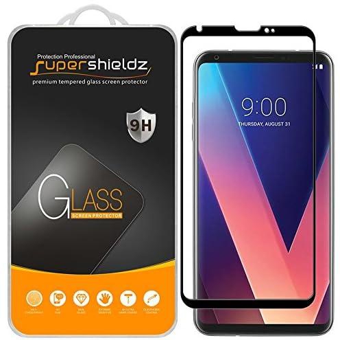 Supershieldz Designed for LG (V30 Plus) Tempered Glass Screen Protector, (Full Screen Coverage) Anti Scratch, Bubble Free (Black)