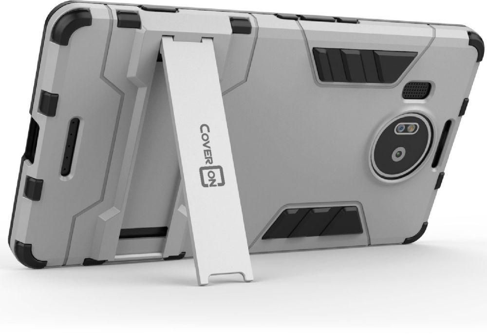 Microsoft Lumia 950 XL Case Cover , CoverON , Warrior Impact Resistant , Silver