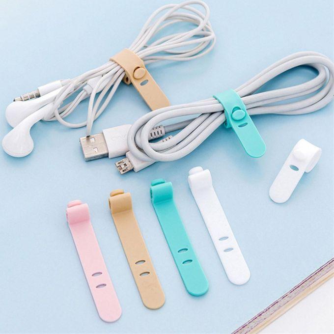 4PCS Silicone Winder Headphone Data Cable Cable Strap Cable