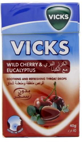 Vicks Throat Drops Wild Cherry & Eucalyptus - 40 g