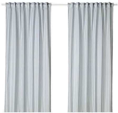 BERGPION Curtains, 1 pair, blue/white