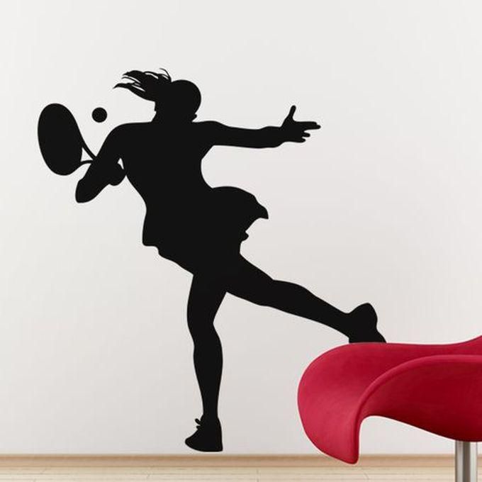 Decorative Wall Sticker - Silhouette Tennis Player