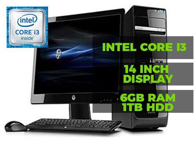 Hp Pro 3400 Microtower Business PC - Intel Core I3, 8GB RAM, 1TB HDD,Win 10 Pro & MS Office Pro 2016