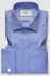 Hawes & Curtis Men's Formal Blue Herringbone Slim Fit Shirt - Double Cuff - Easy Iron