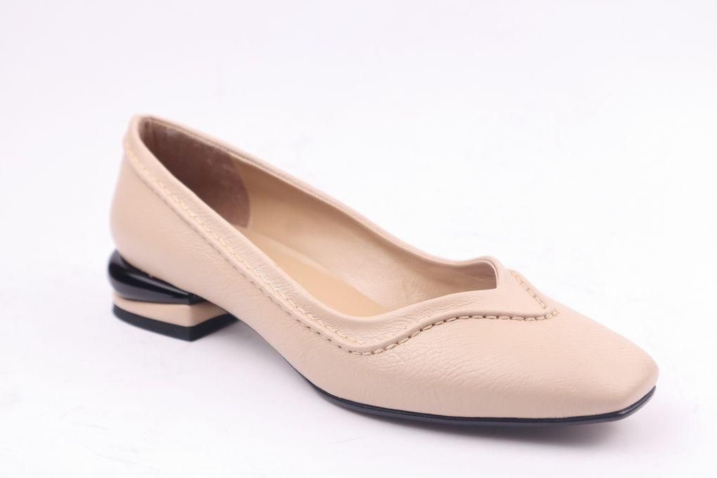 Paylan Casual Leather Ballerina For Women - Beige