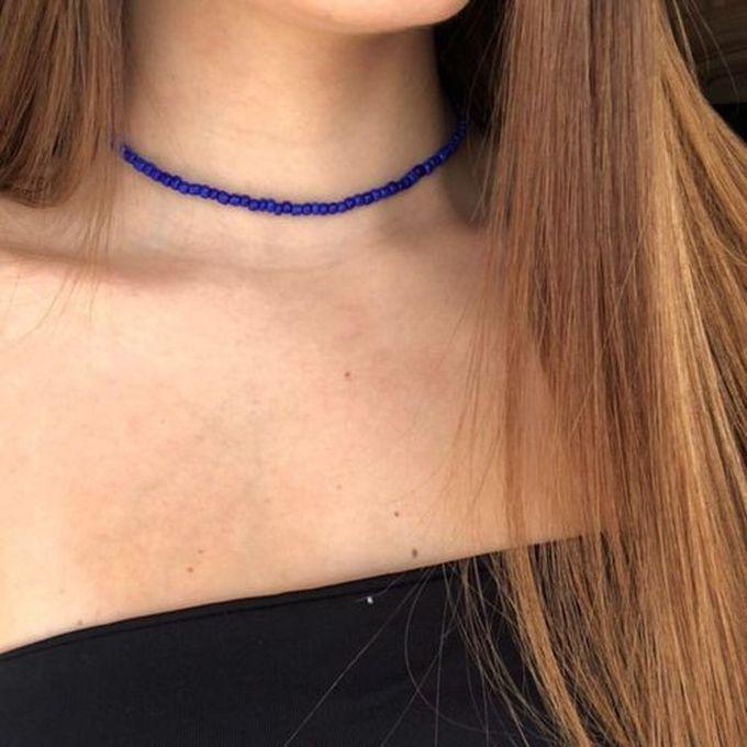 Fashion Choker Beads Necklace Blue
