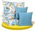 Comforter Set King Size All Season Everyday Use Bedding Set 100% Cotton 5 Pieces 1 Comforter 2 Pillow Covers 2 Cushion Covers Blue/White/Brown