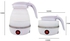 Silicone Travel Foldable Water Heater Jug Collapsible Mini Portable Electric Kettle White