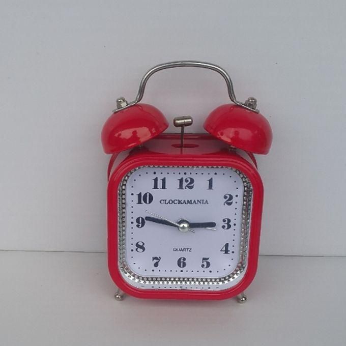 Clockamania SQUARE Bell Alarm Clock - Red