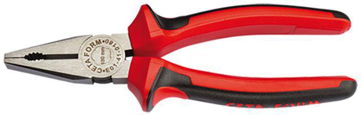 Combination Pliers Polished Finish/DuoTech Handles Silver/Red 160 millimeter