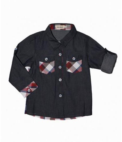 Cmjunior Cute Maree Junior Denim Double Pocket Shirt - 8 Sizes (Red)