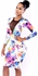 Mesh Cutout Colored Swirl  Midi Dress
