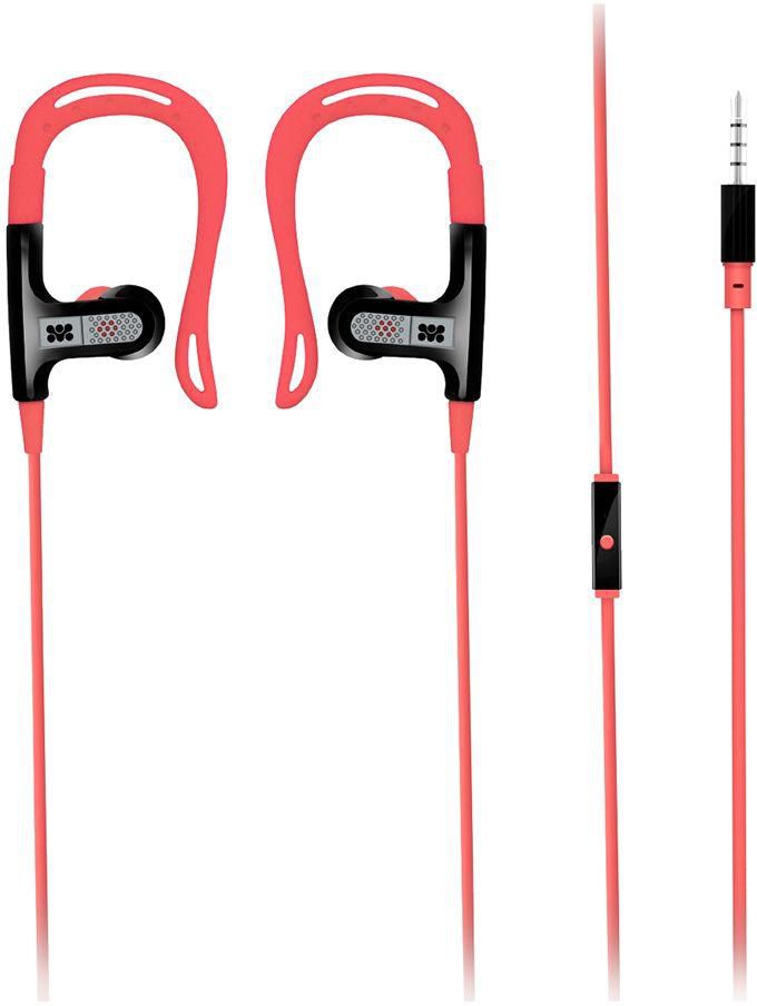 Promate Wired Earphones, Premium 3.5mm In-Ear Noise Isolating Earhook Over-Ear Headphones with Noise Cancelling and Built-In Mic for iPhone X, 8, 8 Plus, Samsung Note 8, OnePlus 5T, Glitzy Pink