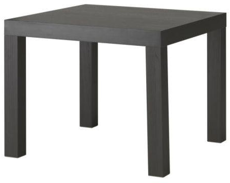 طاولة مربعة لون أسود - بني، مقاس 55 سم × 55 سم × 45 سم، مطلية بالاكريليك