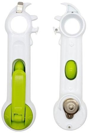7-In-1 Multi-Function Can/Bottle Opener Kitchen Tool White/Green 20 x 6 x 5centimeter