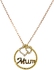 KARA 18k Yellow Gold and Diamond MOM Pendant with 18k Chain
