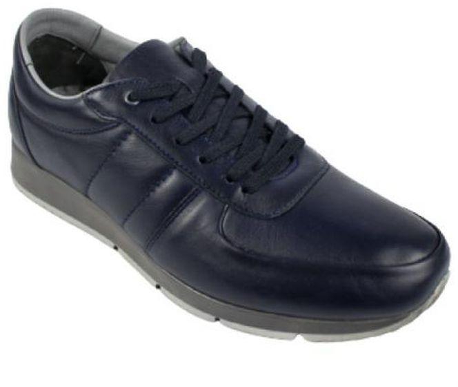 Levent Casual Genuine Leather Shoes With Anatomic Gel System-Navy