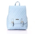 Ice Club Quilted Plain Baby Blue Casual Leather Backpack Bag