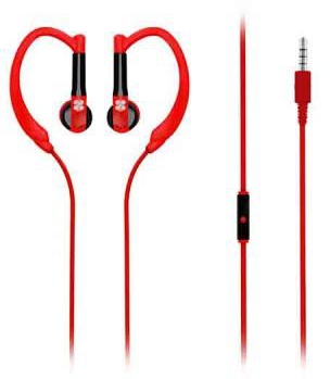 Promate Sports Headphone In-Ear Exercise Earphone With Mic for Running GYM Jogging for Smartphone and Tablet, Gaudy-Red