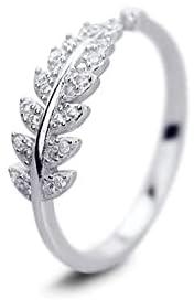 S925 sterling silver ring leaf diamond ring exquisite wedding ring female models single ring wedding supplies
