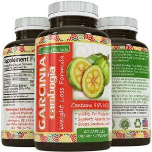 Pure 95% HCA Garcinia Cambogia Extract- Most Potent Natural Appetite Suppressant & Weight Loss Supplement – Infused with Potassium & Calcium – Perfect for Women and Men – GMP Certified & Made in the USA – Guaranteed by California Products from California