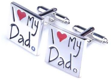 أزرار أكمام من الستانلس ستيل تحمل عبارة "I Love My Dad"