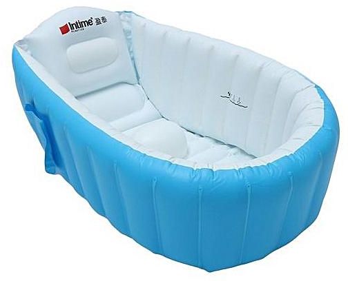Universal New Baby Kids Toddler Summer Portable Inflatable Bathtub Newborn Thick Bath Tub Blue