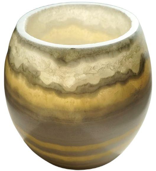 Sherif Gemstones Amazing Natural Handmade Alabaster Vase Candle Holder