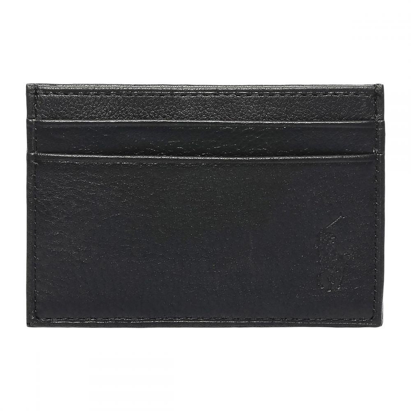 Polo Ralph Lauren-405166360-Pebble Leather-Cc W/ Money CL for Men - Black