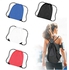 Outdoor Recreation Promotional Durable Shoulder Outdoor Gym Drawstring Bag With Black Pu Corners And String Blue