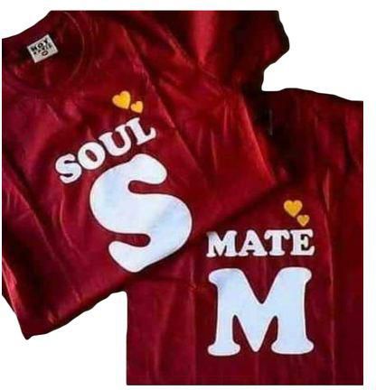 Fashion Branded Couple's Matching T-Shirts – Maroon
