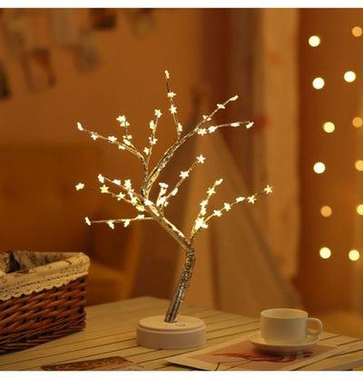 LED Tree With Touching Switch Button White/Silver 33x4x17cm
